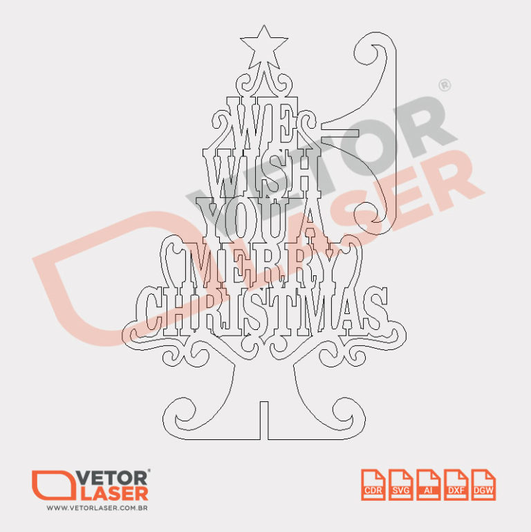 Vetor Rvore De Natal Merry Christmas Cdr Ai Svg Dxf E Dgw