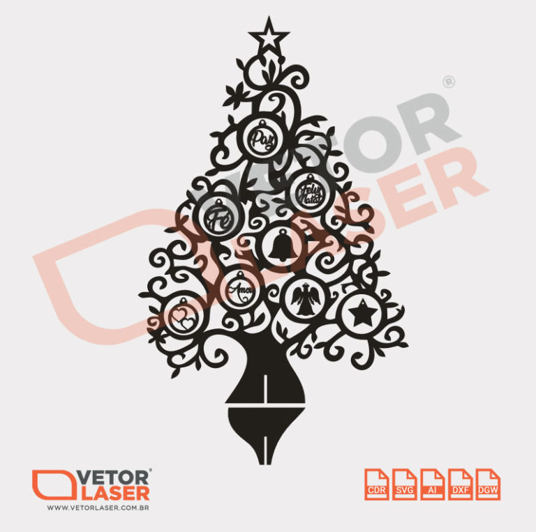 Vetor Rvore De Natal Cdr Ai Svg Dxf E Dgw