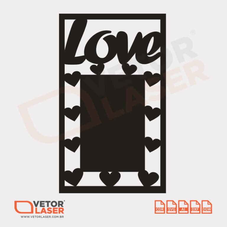 Vetor Porta Retrato Love Cdr Ai Svg Dxf E Dgw