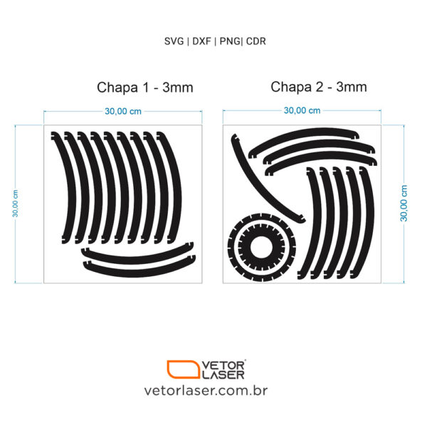 Projeto de Luminária Para Corte em Máquina Laser de Diodo 30x30cm - VLP2021-20 - Image 3