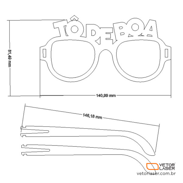 Óculos Carnaval para Corte Laser em MDF de 3mm – DXF, SVG, PNG,CDR - Image 3